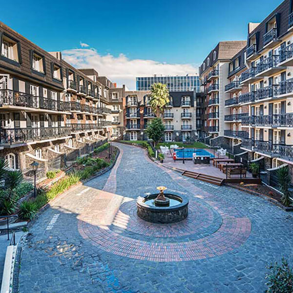 Spacious outdoor courtyard