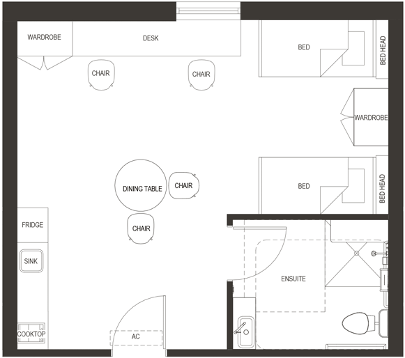 Deluxe Twin Share Studio Image