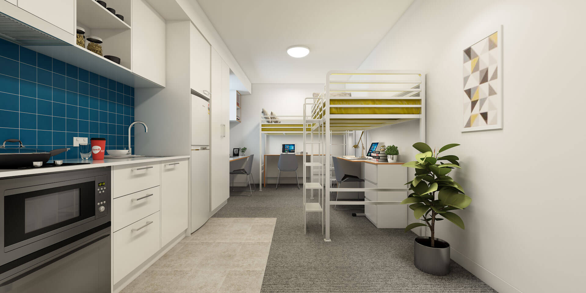 Twin Loft Bed Studio